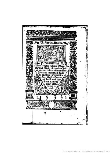 Portada de una edición de 1533 de esta obra. (Tomada de: http://gallica.bnf.fr/ark:/12148/bpt6k54634x)
