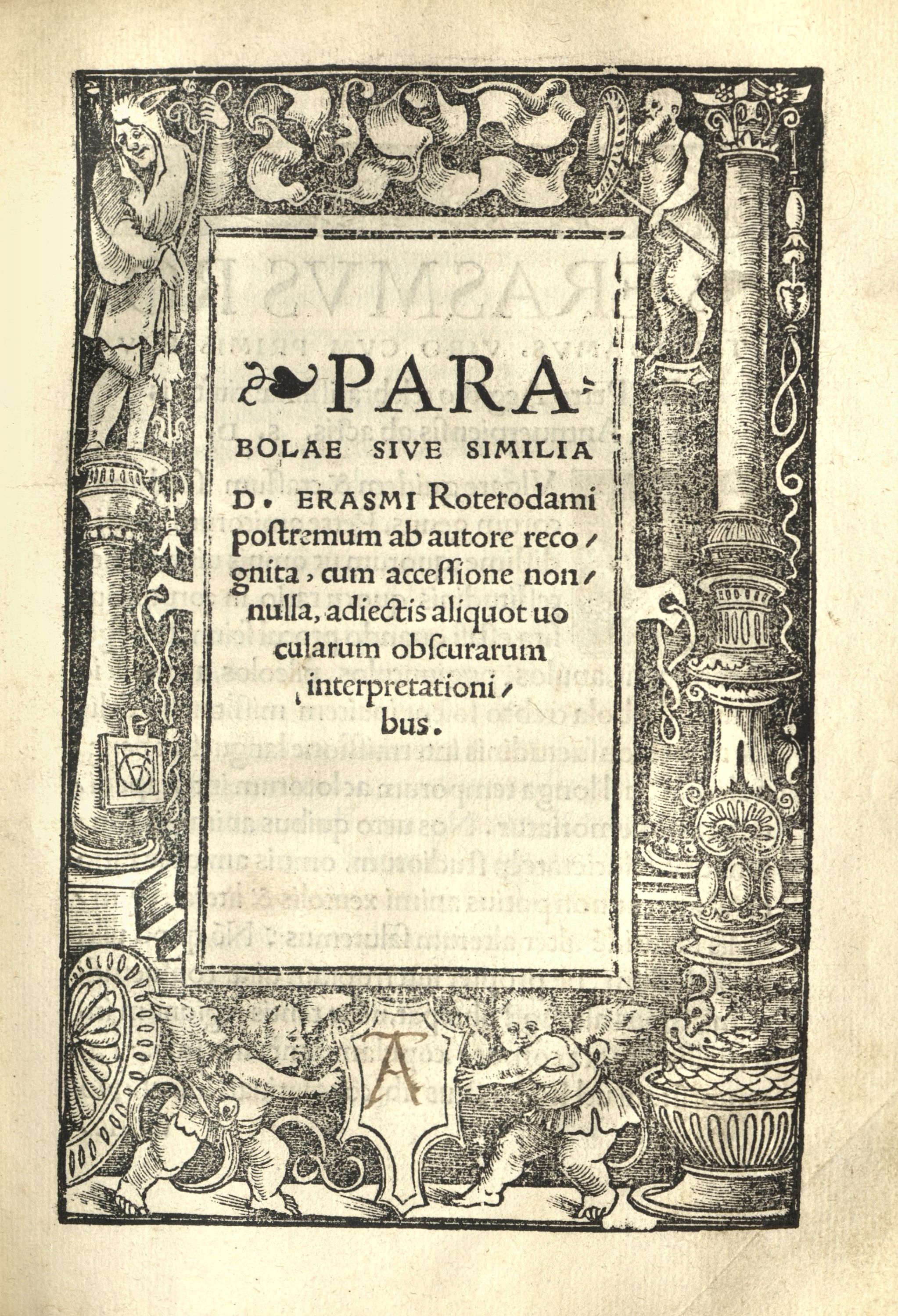 Comienzo de los Parabolae sive similia. El prólogo está firmado en los idus (15) de octubre de 1514. 