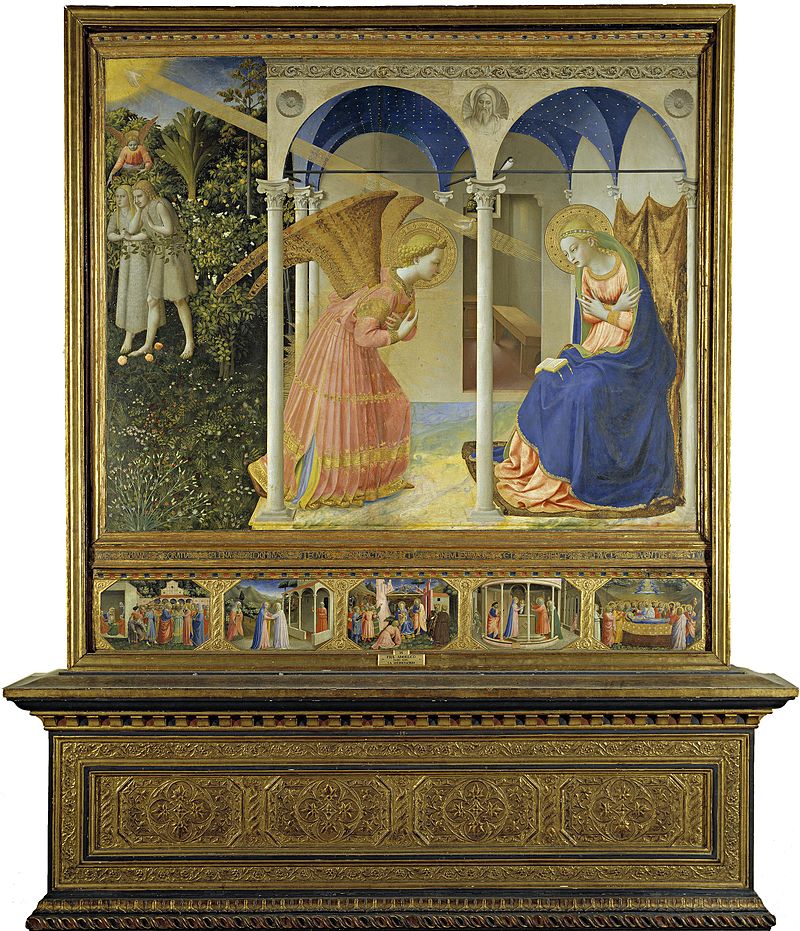 La Anunciación, retablo que Fra Angelico ejecutó para el convento de Santo Domingo en Fiesole.