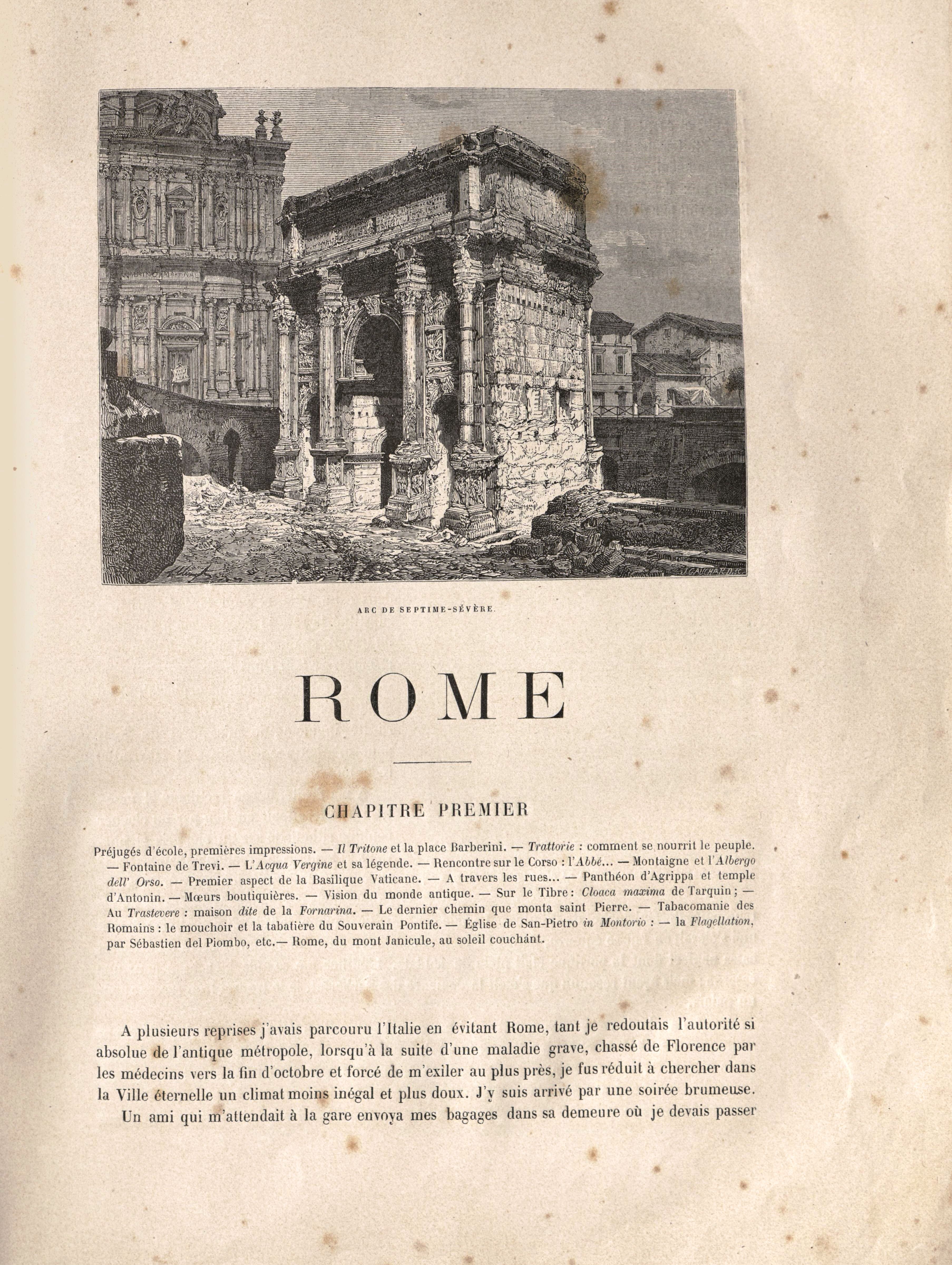 Capítulo primero, adornado con el arco de Septimio Severo.