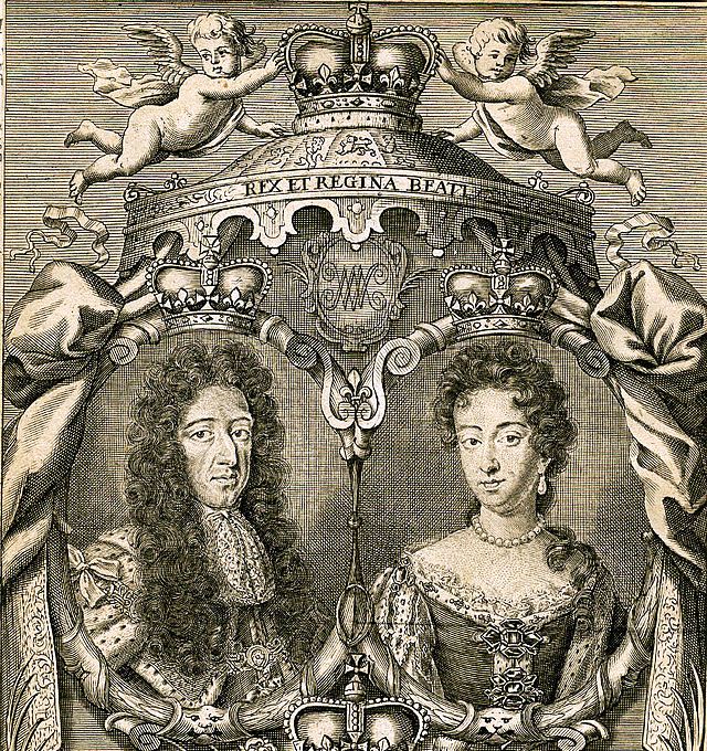 María y Guillermo, rex et regina beati, en un grabado por White.